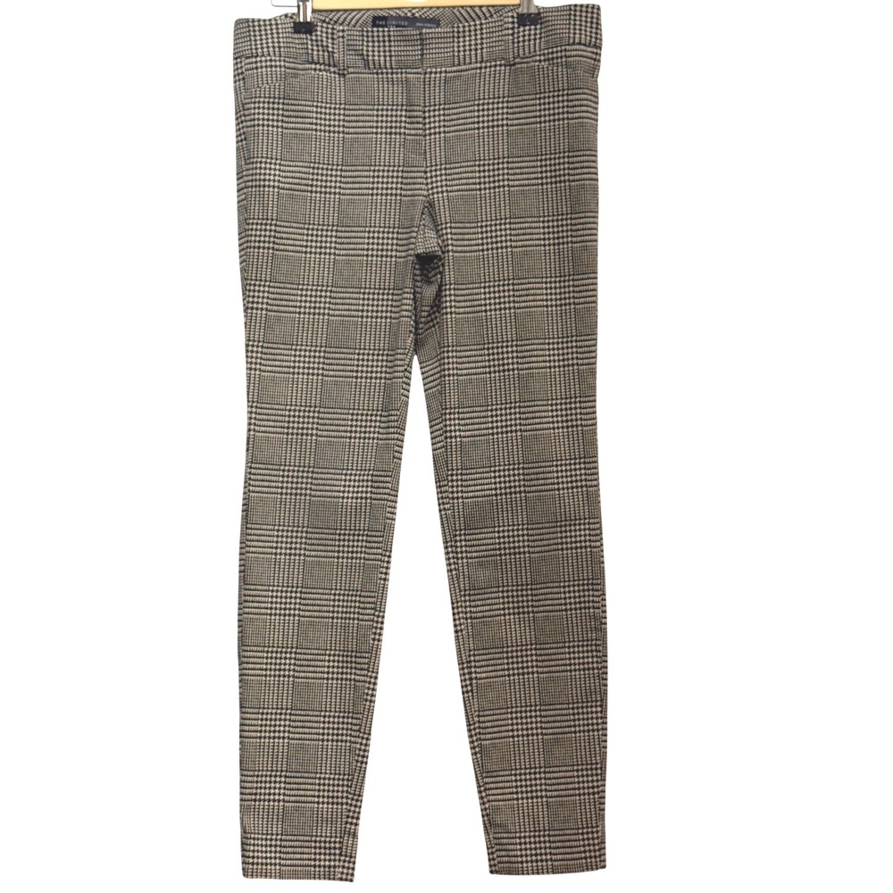 The Limited Ideal Stretch Glen Plaid Ankle Pants Black White P37J9265 Size‎ 8